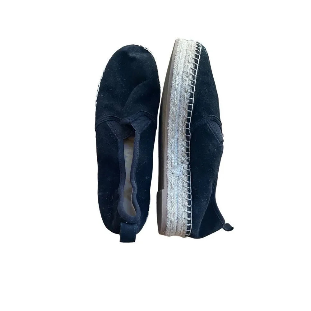 Sam Edelman Womens Black Slip On Suede Carrin Platform Espadrille Size 9.5